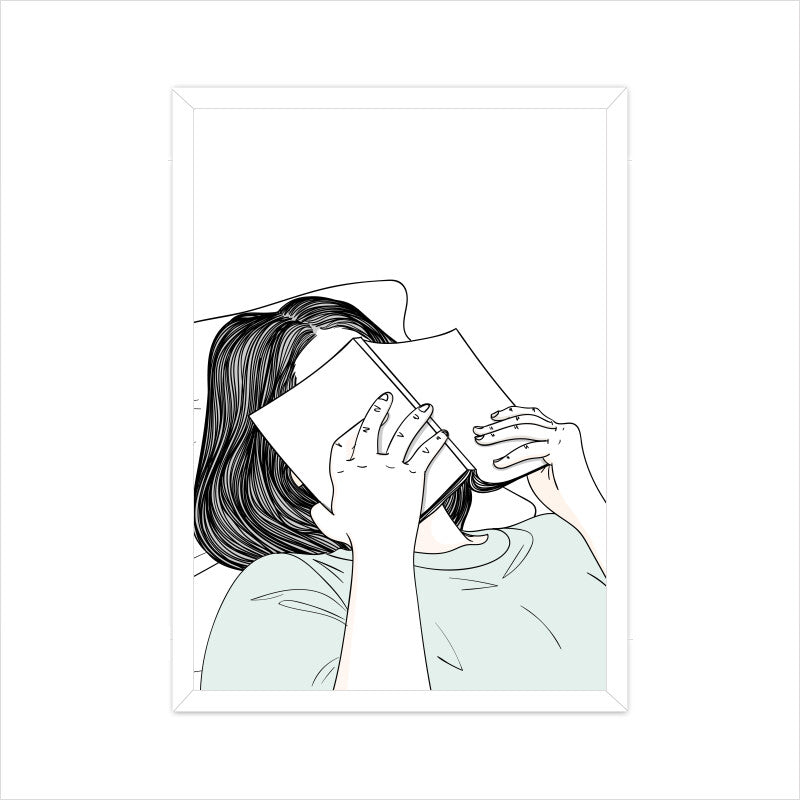 "Sleeping Girl Reading a Book" Wall Art