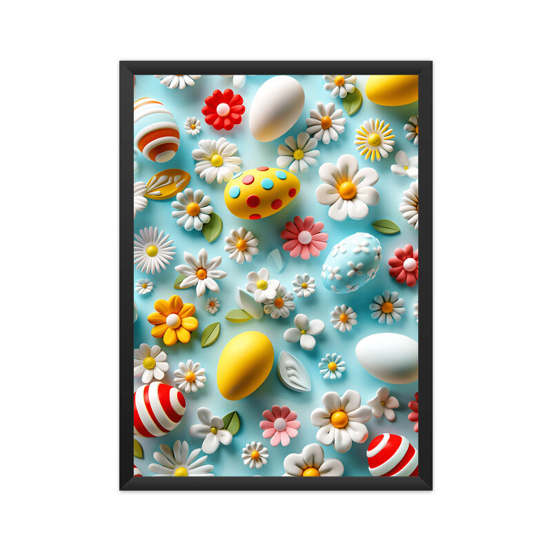 Beautiful Easter Eggs and Flowers Wall Art