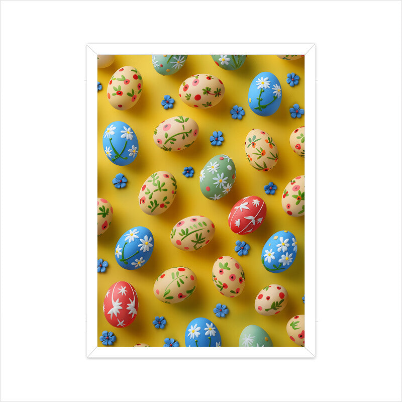 Beautiful Easter Eggs and Flowers Wall Art