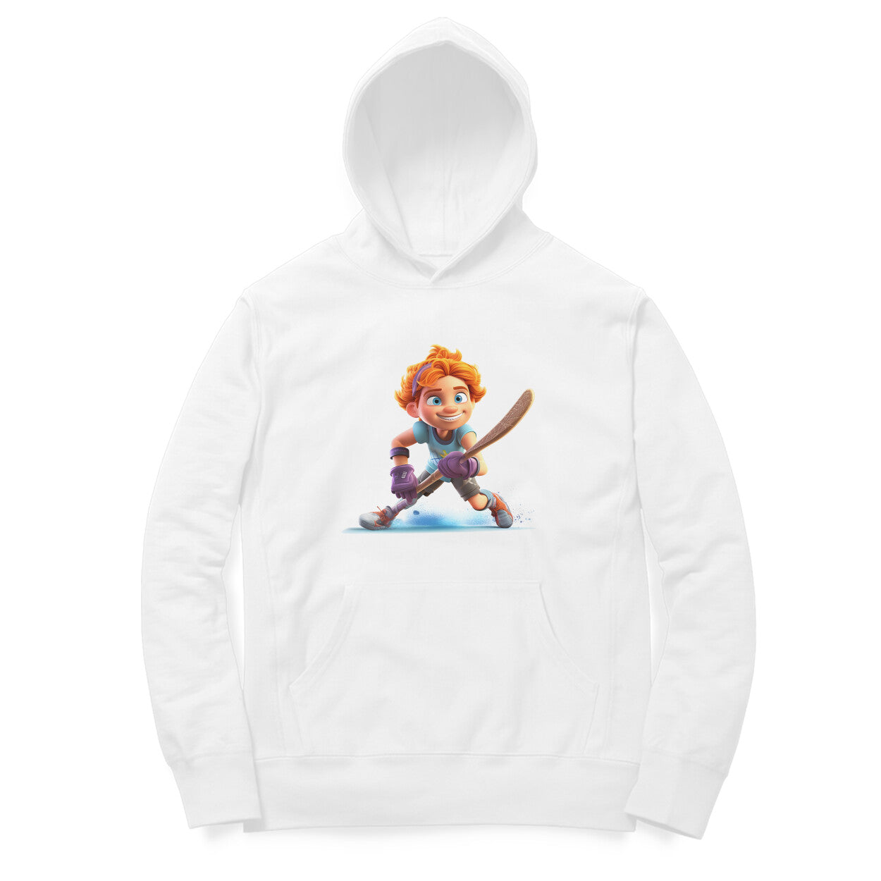 Hockey Player Design Printed Unisex hoodie pattern with an oversized fit