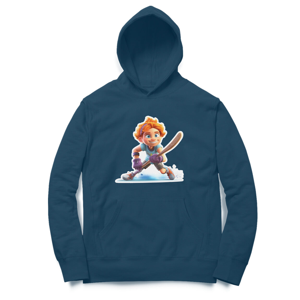 Hockey Player Design Printed Unisex hoodie pattern with an oversized fit