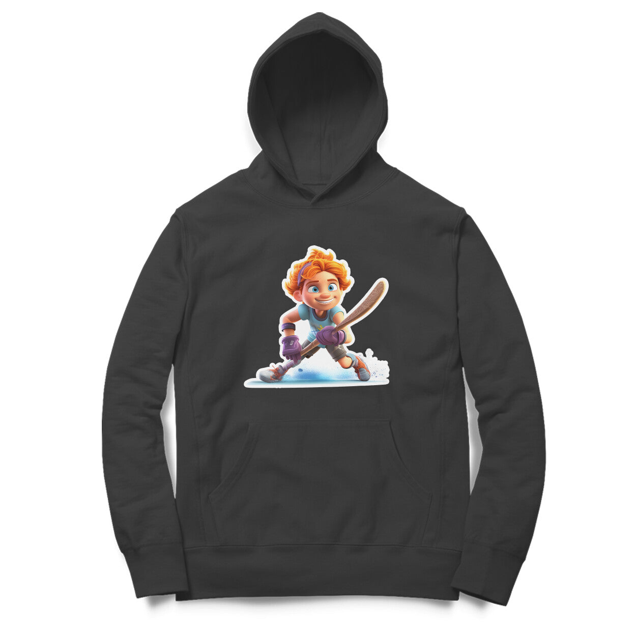 Hockey Player Design Printed Unisex hoodie pattern with an oversized fit