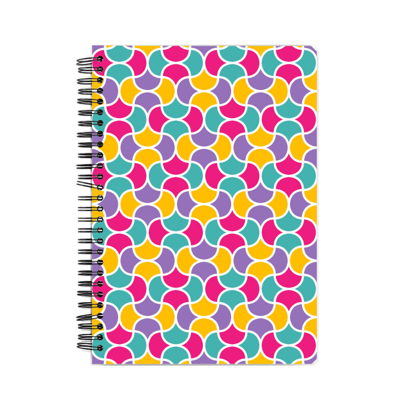 Teal Purple Yellow Pink Lemon Color Pattern Notebook