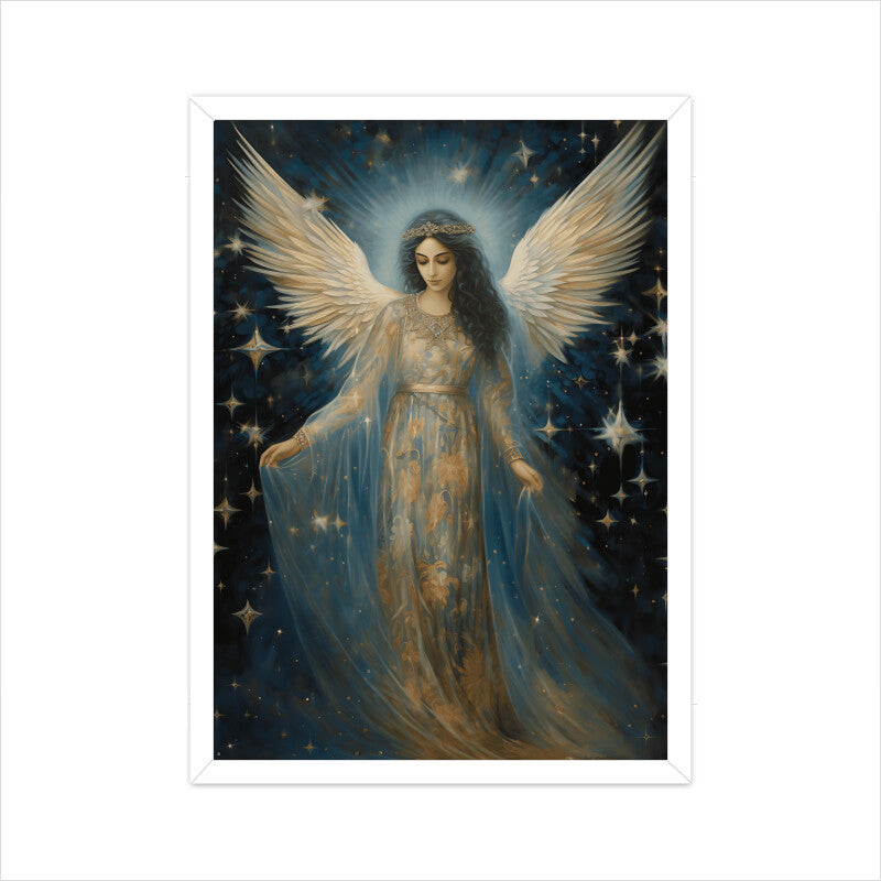 Beautiful Angel Among Stars Wall Art