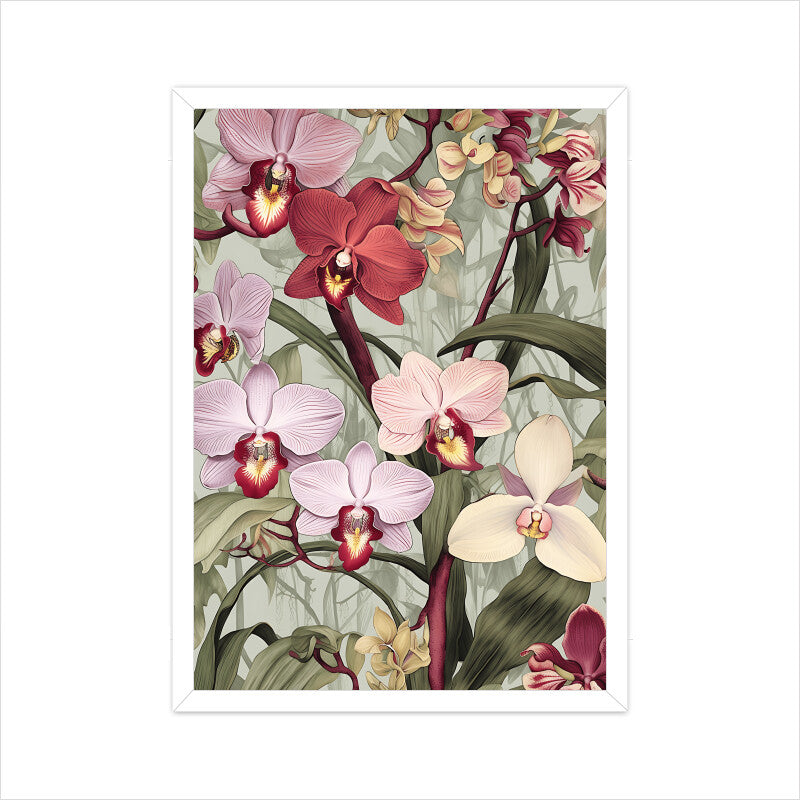 Whimsical Orchid Flowers Wall Art