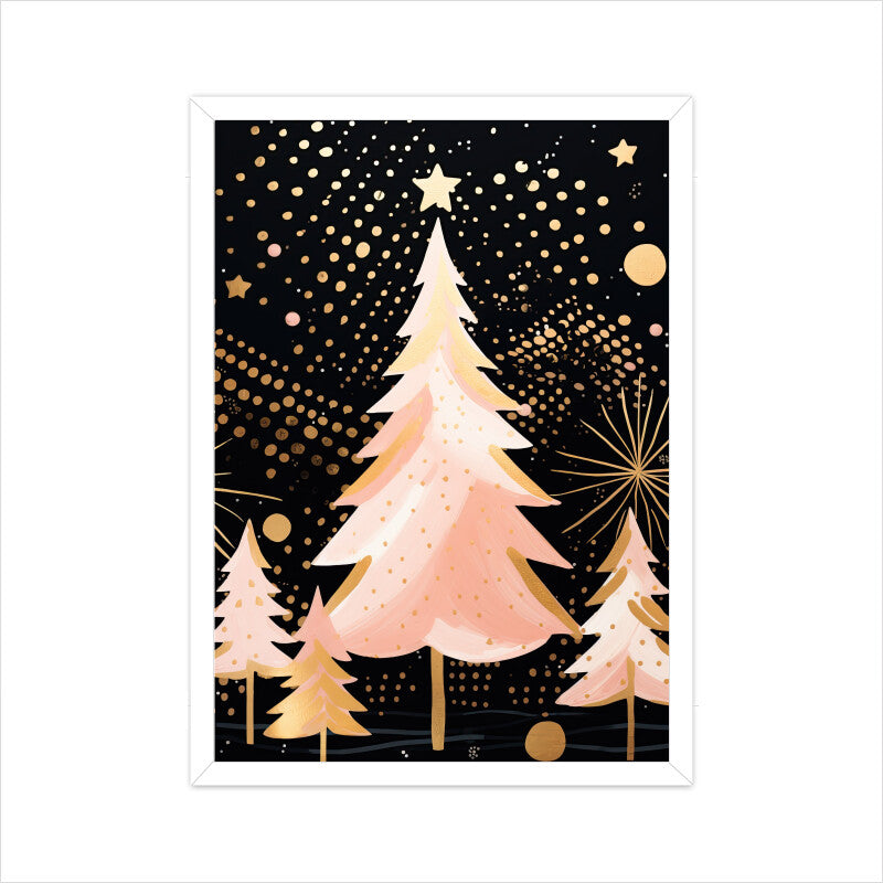 Golden Christmas Tree Wall Art