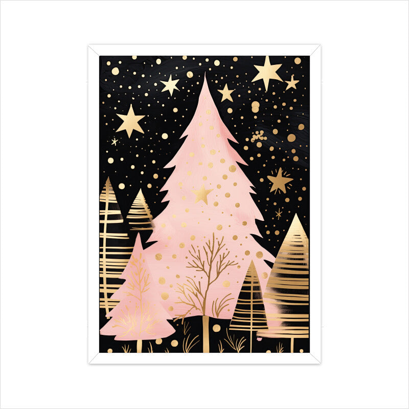 Golden Christmas Tree Wall Art