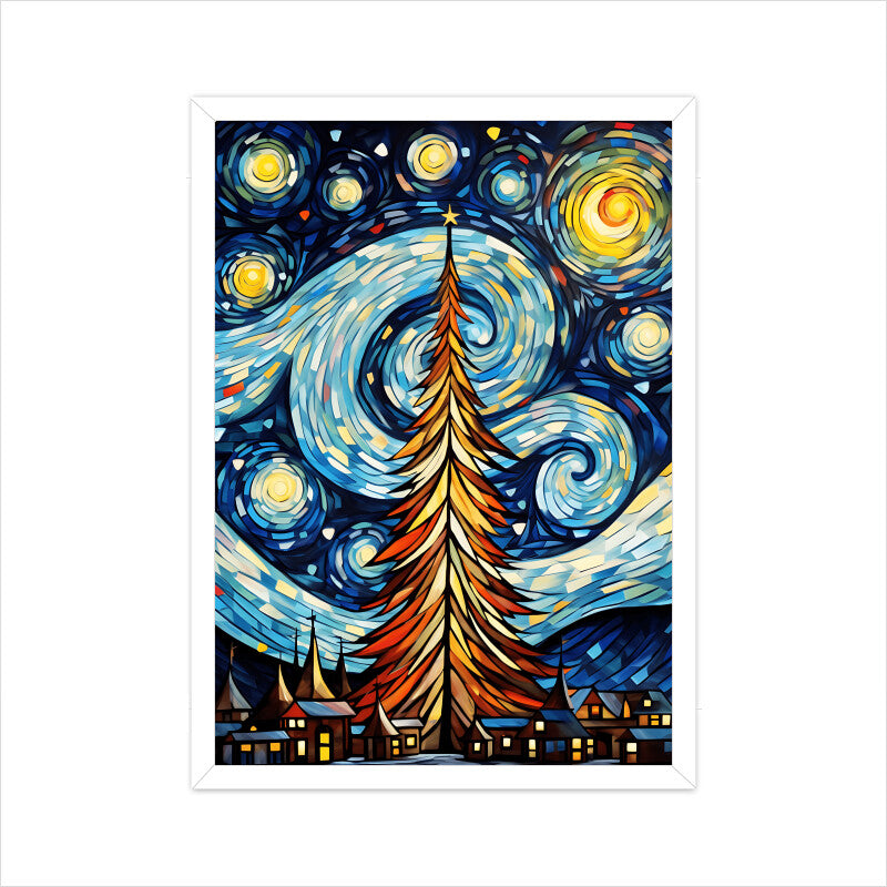Christmas Tree Van Gogh Style Wall Art