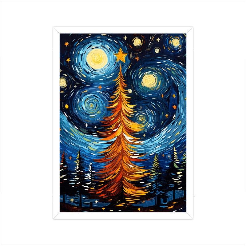 Christmas Tree Van Gogh Style Wall Art