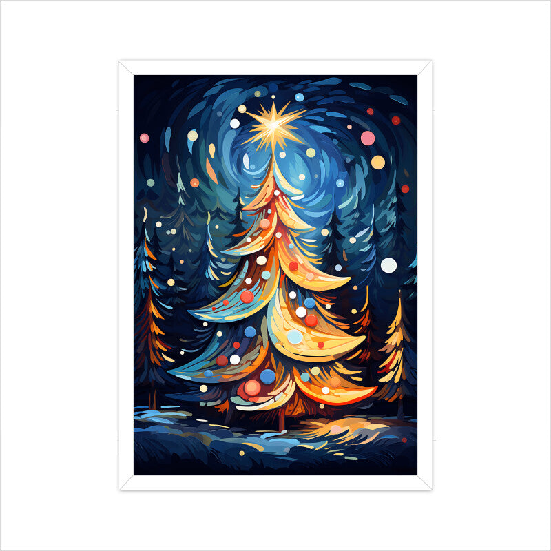 Christmas Tree Van Gogh Style Wall Art