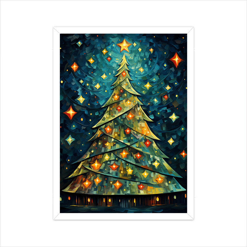 Christmas Tree Van Gogh Style Wall Art