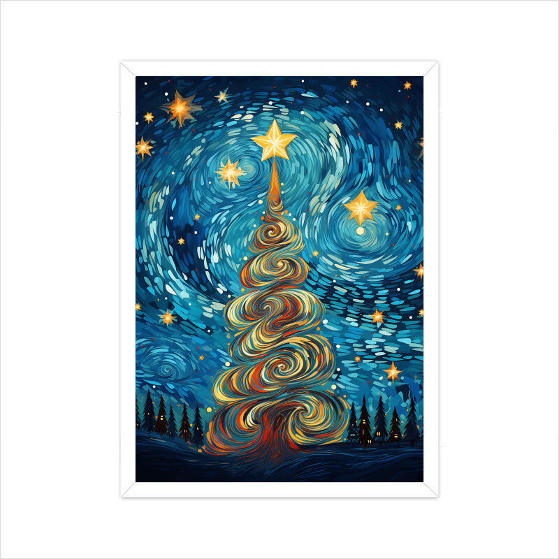 Christmas Tree Van Gogh Style Wall Art