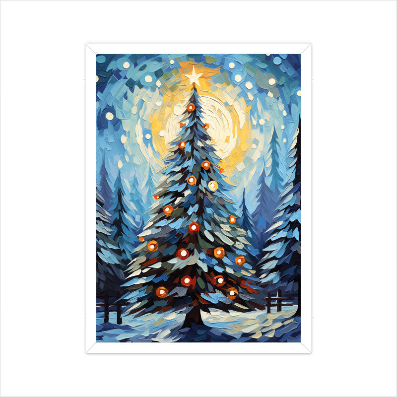 Christmas Tree Van Gogh Style Wall Art