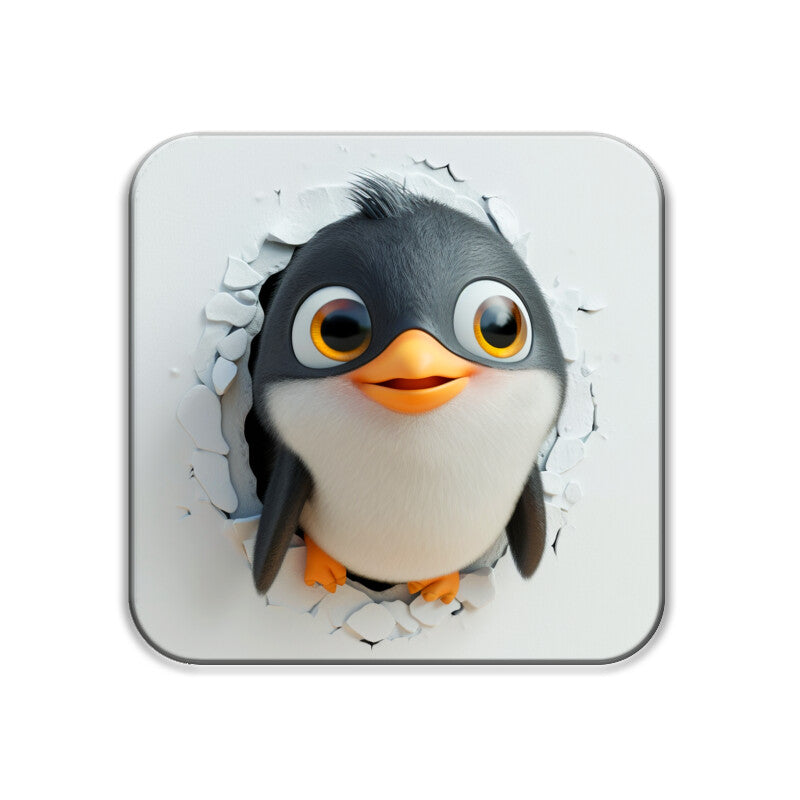 Cute Penguin Square Coaster