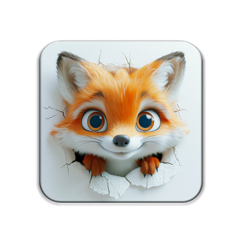 Cute Fox Square Coaster