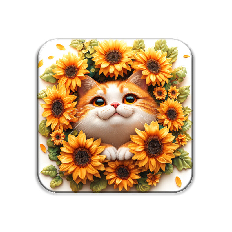 Cute Cat Square Coaster