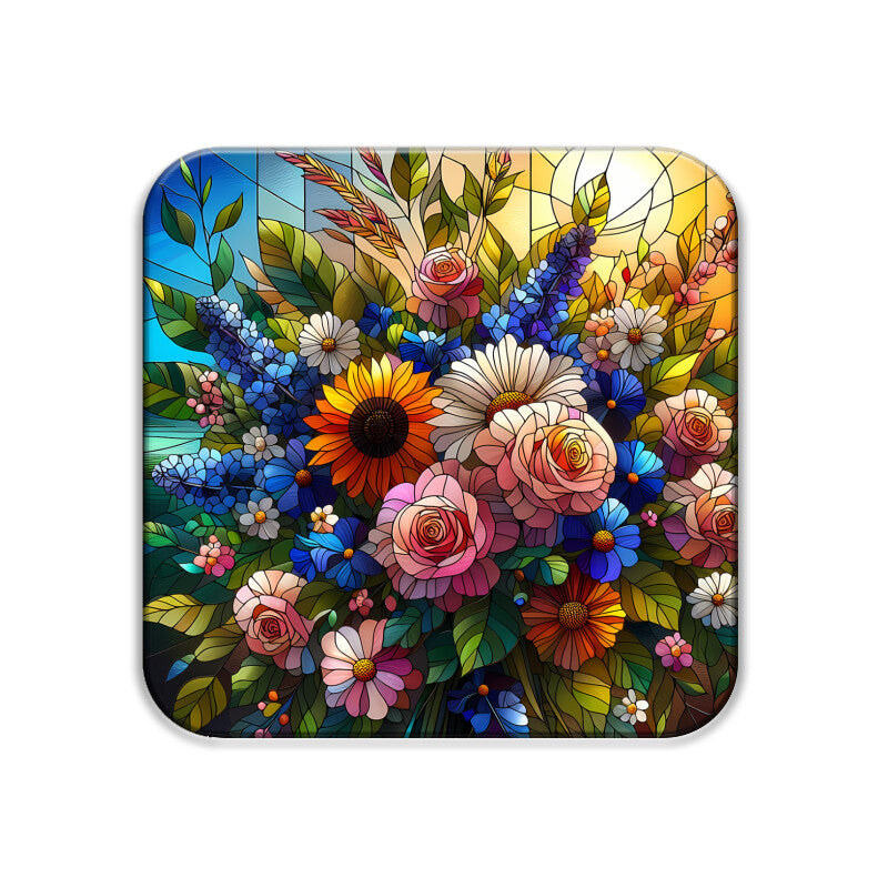 Summer Flowers Square Coasters
