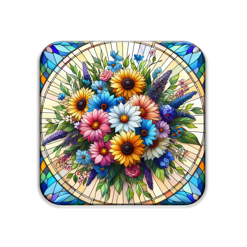 Summer Flowers Square Coasters