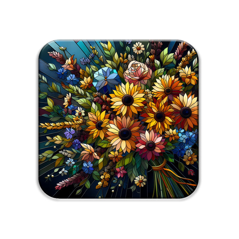 Summer Flowers Square Coasters