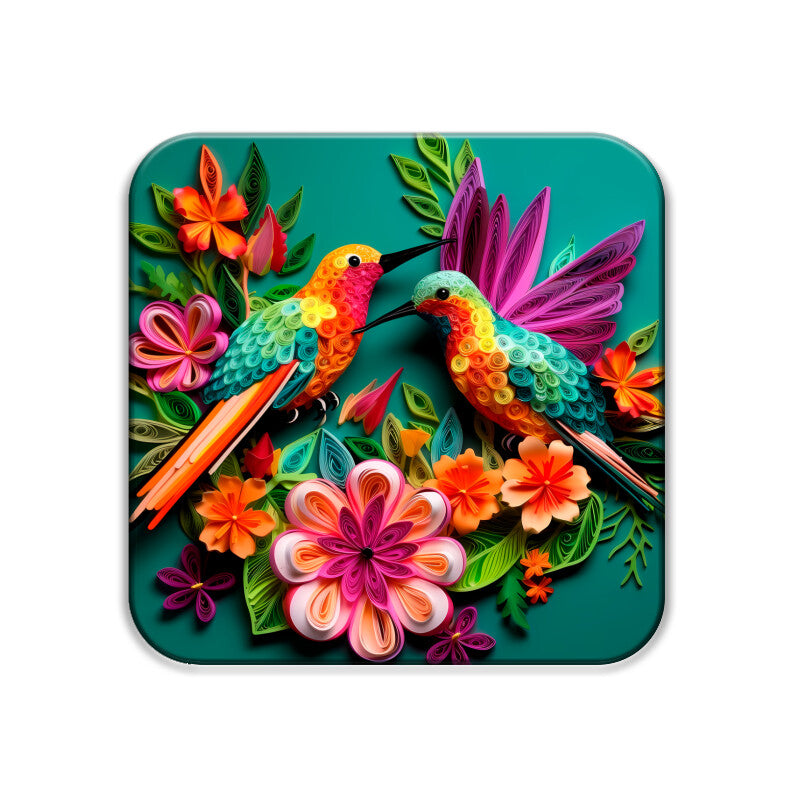 3D Humming Bird Square Coaster
