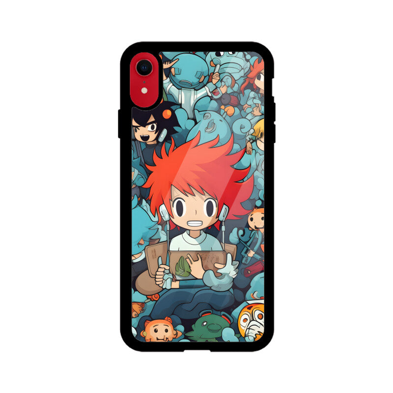 Cartoon Anime Pattern - Apple iphone Glass Phone Cases - Available for all models