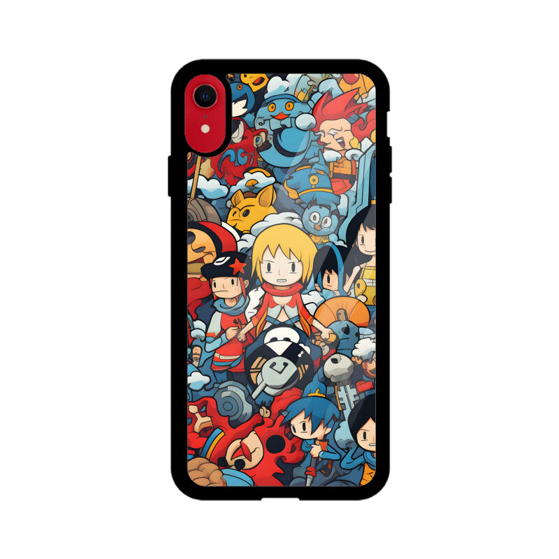 Cartoon Anime Pattern - Apple iPhone Glass Phone Cases - Available for All Models