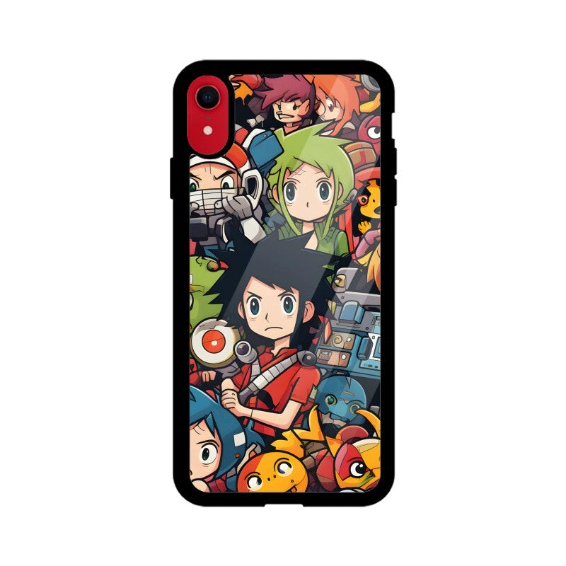 Cartoon Anime Pattern - Apple iphone Glass Phone Cases - Available for all models