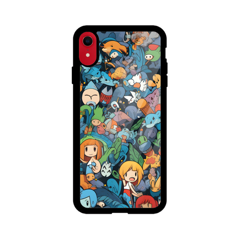 Cartoon Anime Pattern - Apple iphone Glass Phone Cases - Available for all models