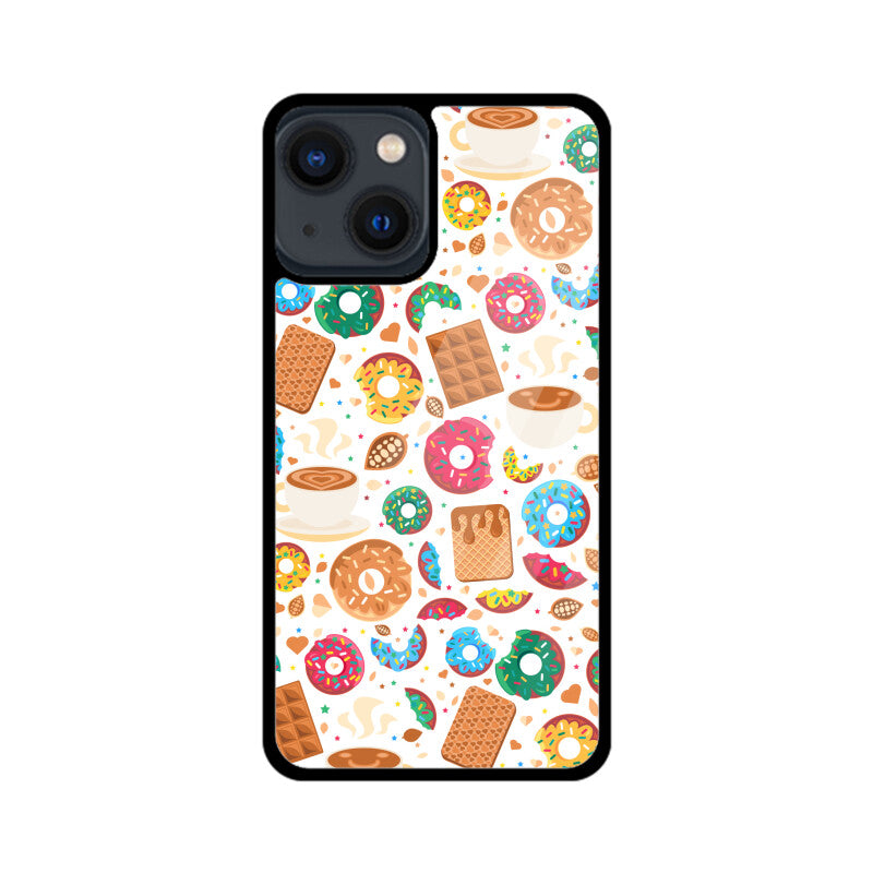 Apple iphone Glass Phone Cases - Available for all Models - Sweet Chocolate Donut pattern.