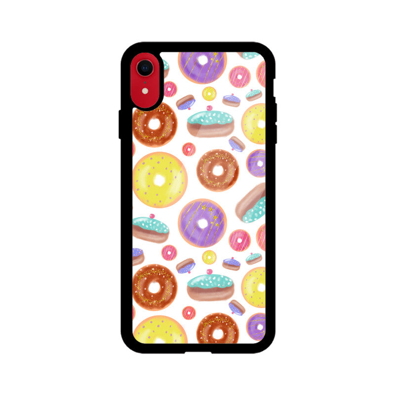 Apple iPhone Glass Phone Cases - Available for all models - Donut pattern