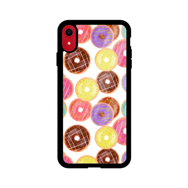 Apple iPhone Glass Phone Cases - Available for all models - Donut pattern