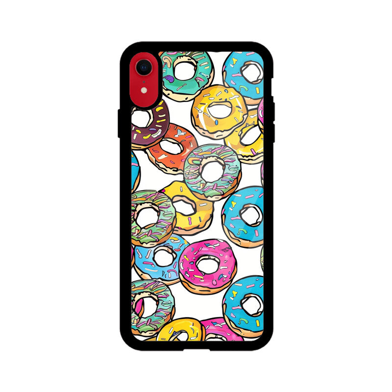 Apple iPhone Glass Phone Cases - All Models Available - Donut pattern