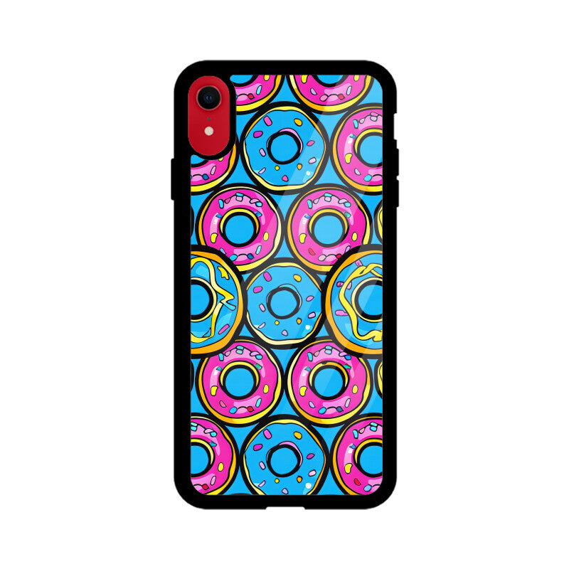Apple iPhone Glass Phone Cases - All Models Available - Donut pattern