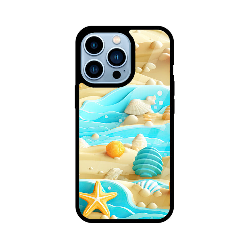 3D Beach pattern - Apple iPhone Glass Phone Cases - Available for all Models