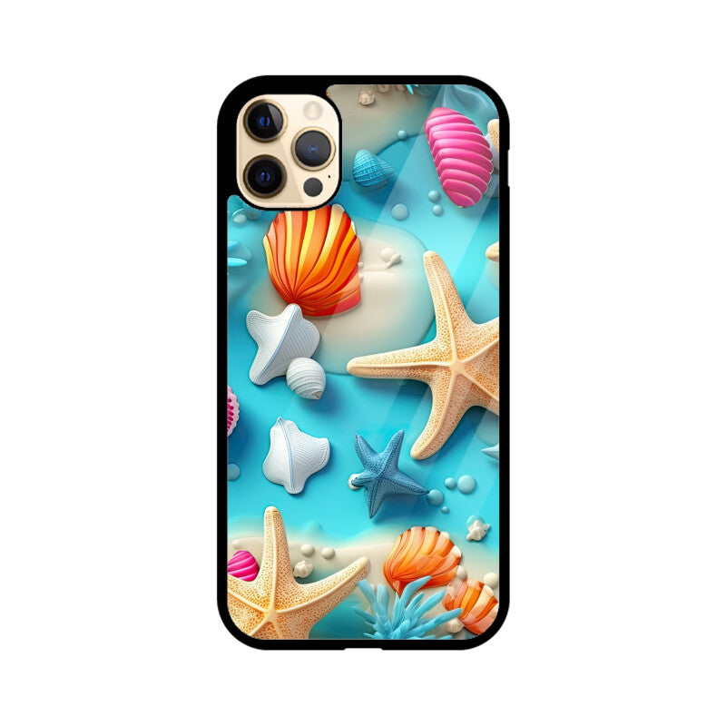 3D Beach Pattern - Apple iPhone Glass Phone Cases - Available for all models