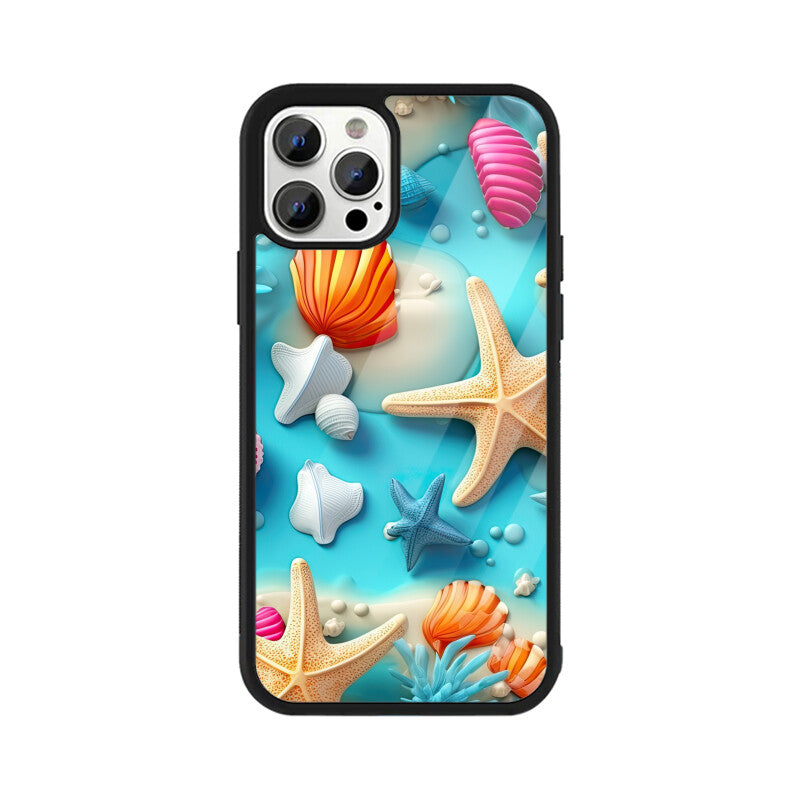 3D Beach Pattern - Apple iPhone Glass Phone Cases - Available for all models