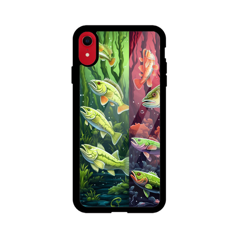 Bass Fish Pattern - Apple iPhone Glass Phone Cases - All Models Available