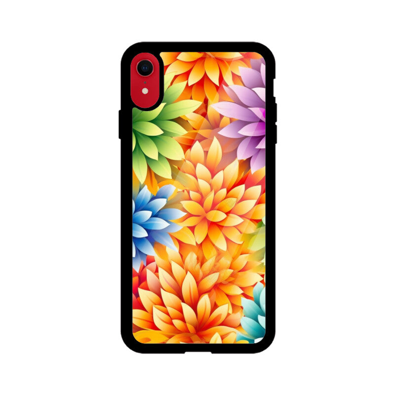 Rainbow Colorful Flower - Apple iPhone Glass Phone Cases - All Models Available