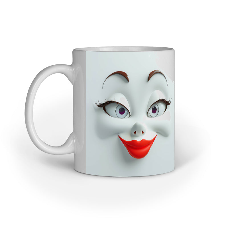 Sarcastic Woman faces with Red Lips Mug