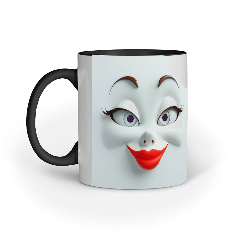Sarcastic Woman faces with Red Lips Mug