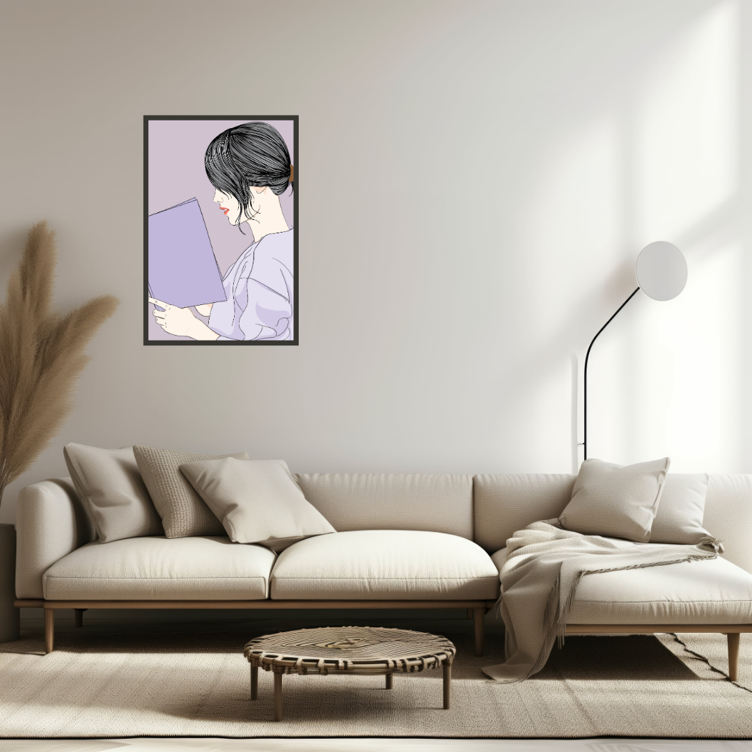 "A Girl reading a Book" Wall Art