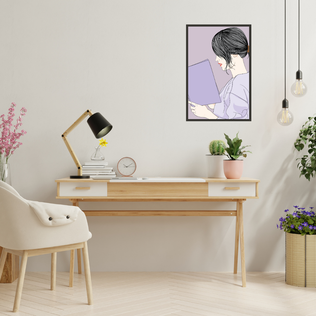 "A Girl reading a Book" Wall Art