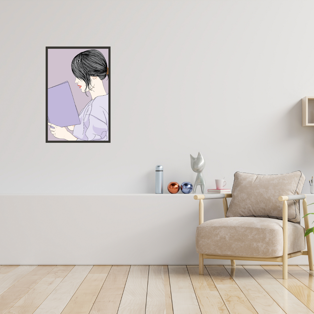 "A Girl reading a Book" Wall Art