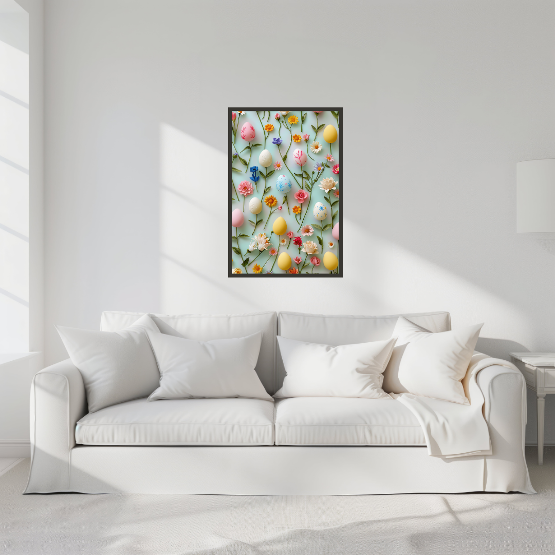 Beautiful Easter Eggs and Flowers Wall Art