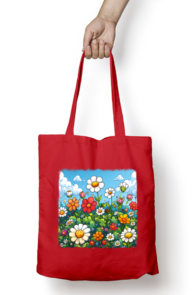 Flower Tote Bags with Zipper