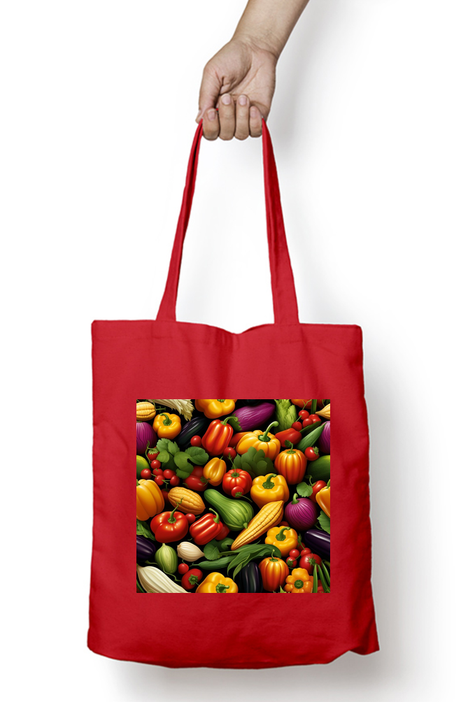 Vegetable Pattern - Tote Bags with Zipper