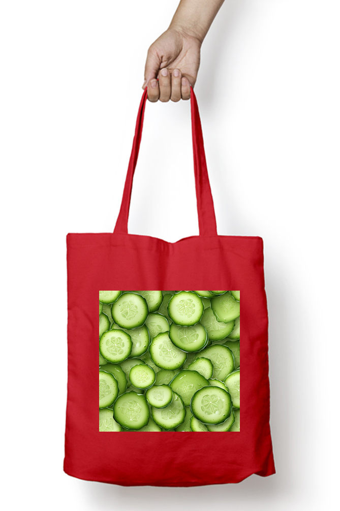 Fresh Cucumber Tote Bags with Zipper