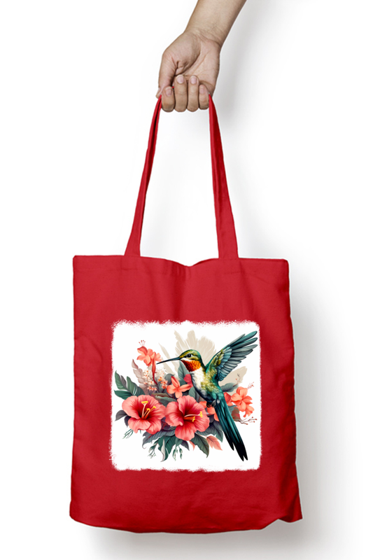 Cute Humming Bird Tote Bags with Zipper