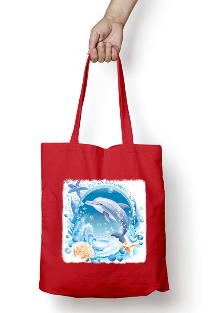 Dolphin Tote Bags with Zipper