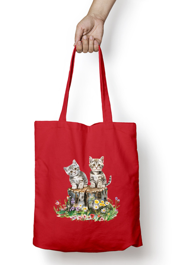 Cute Cat Tote Bags with Zipper